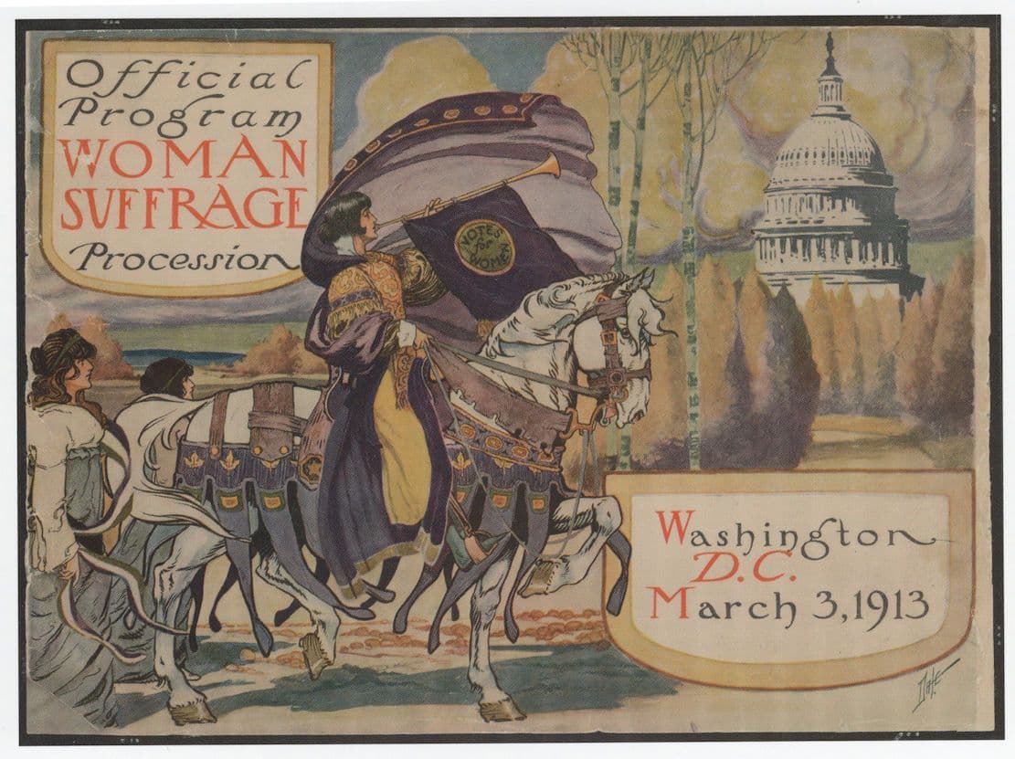 Washington DC 1913 Suffragette Procession March Program Postcard