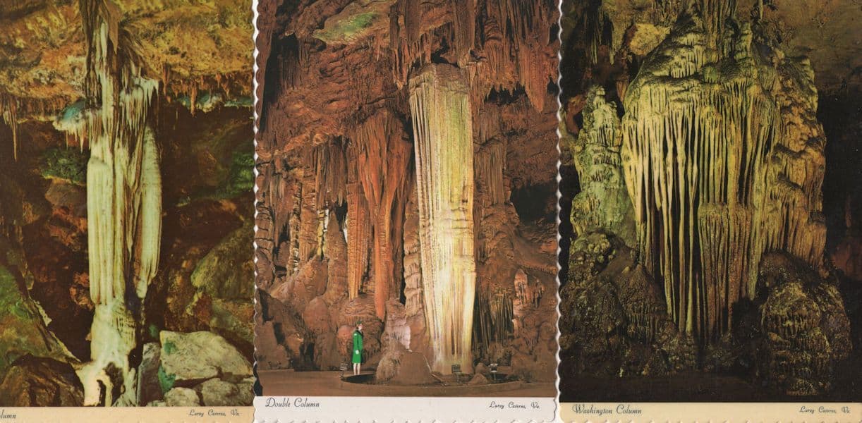 Washington Double & Specter Columns Luray Caverns USA 3x Postcard s