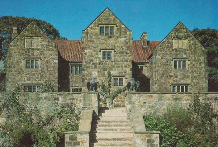 Washington Old Hall Steps National Trust Visitors Rare 1980s Postcard