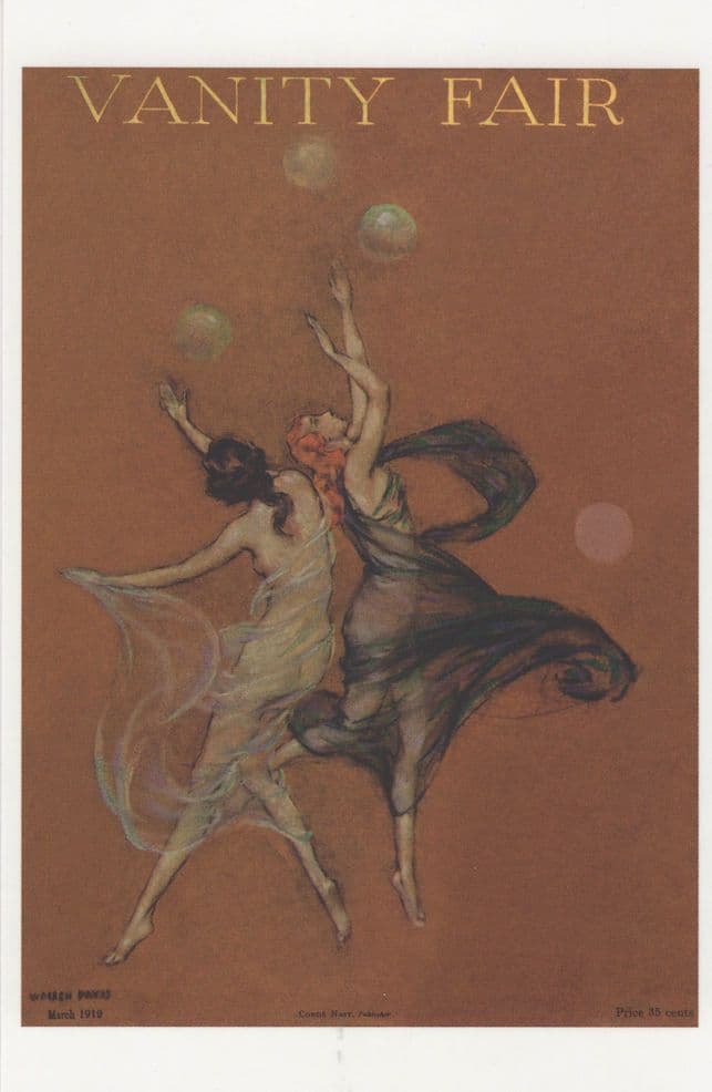 Water Babies Style Painting Bubbles Dancers Art Deco Postcard