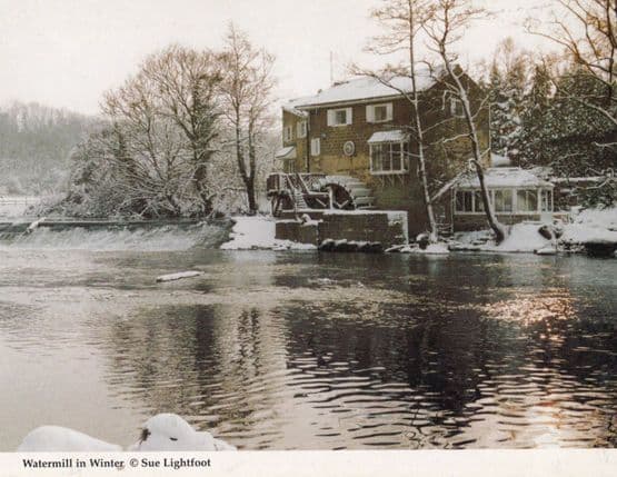 Watermill In Winter Snow Disaster River Conditions Knaresborough Postcard