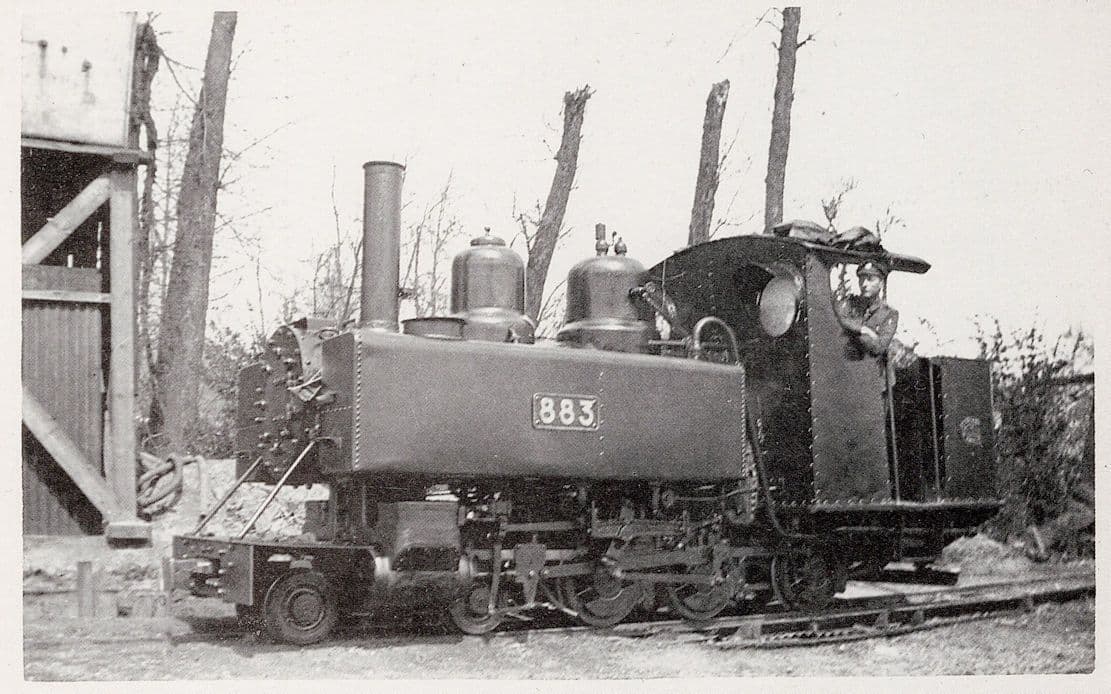 WDLR War Department Light Railway Baldwin 4-6-OT Train Postcard