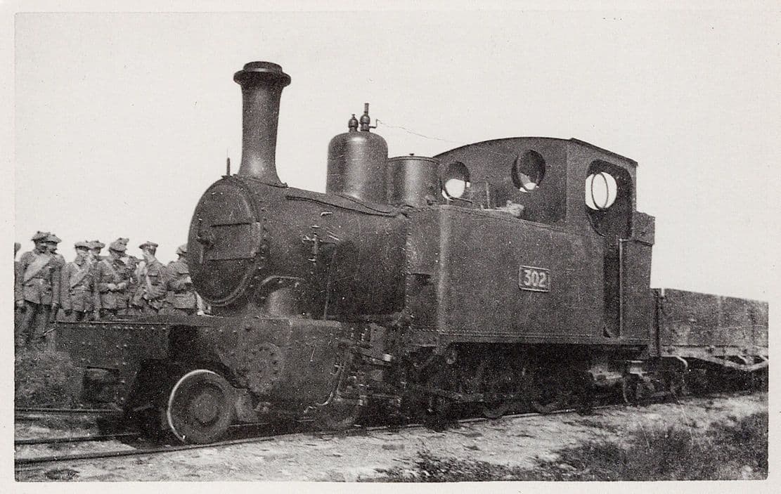 WDLR War Department Light Railway Hunslet 4-6-OT Train & Army Postcard