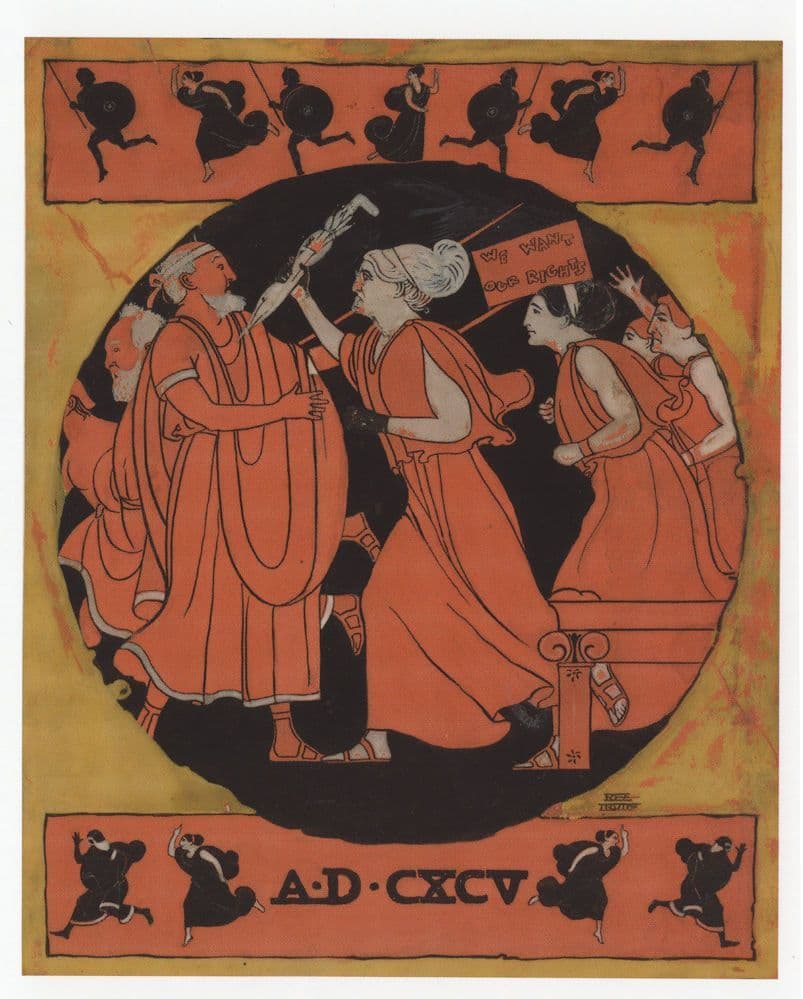 We Want Our Rights 1913 Suffragette Umbrella Comic Poster Postcard