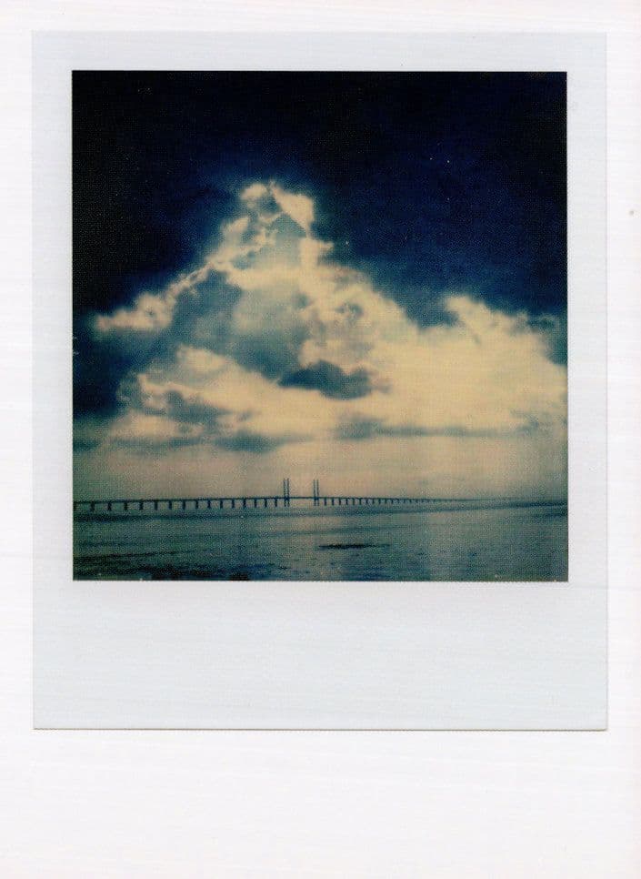 Weather Clouds Over Suspension Bridge Award Analog Photo Postcard