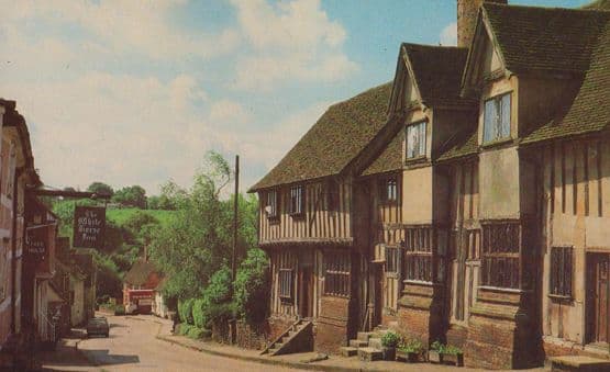 Weavers Cottages Kersey Suffolk Rare 1970s Postcard
