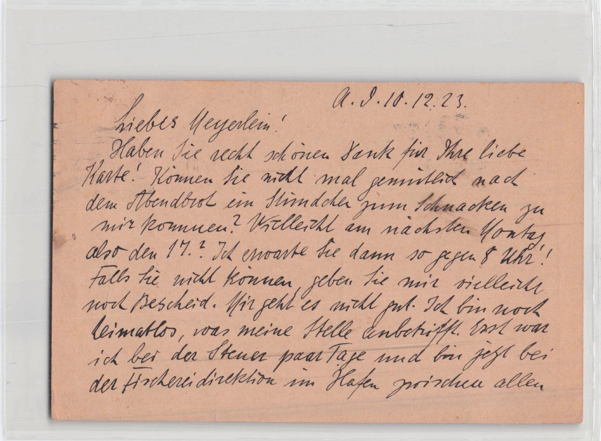 Weimar Republic 1923 Machine Cancellation German Old Postcard