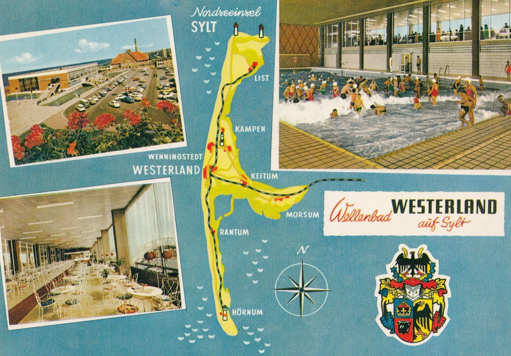 Wellenbad Westerland Auf Sylt Swimming Pool German Hotel Postcard