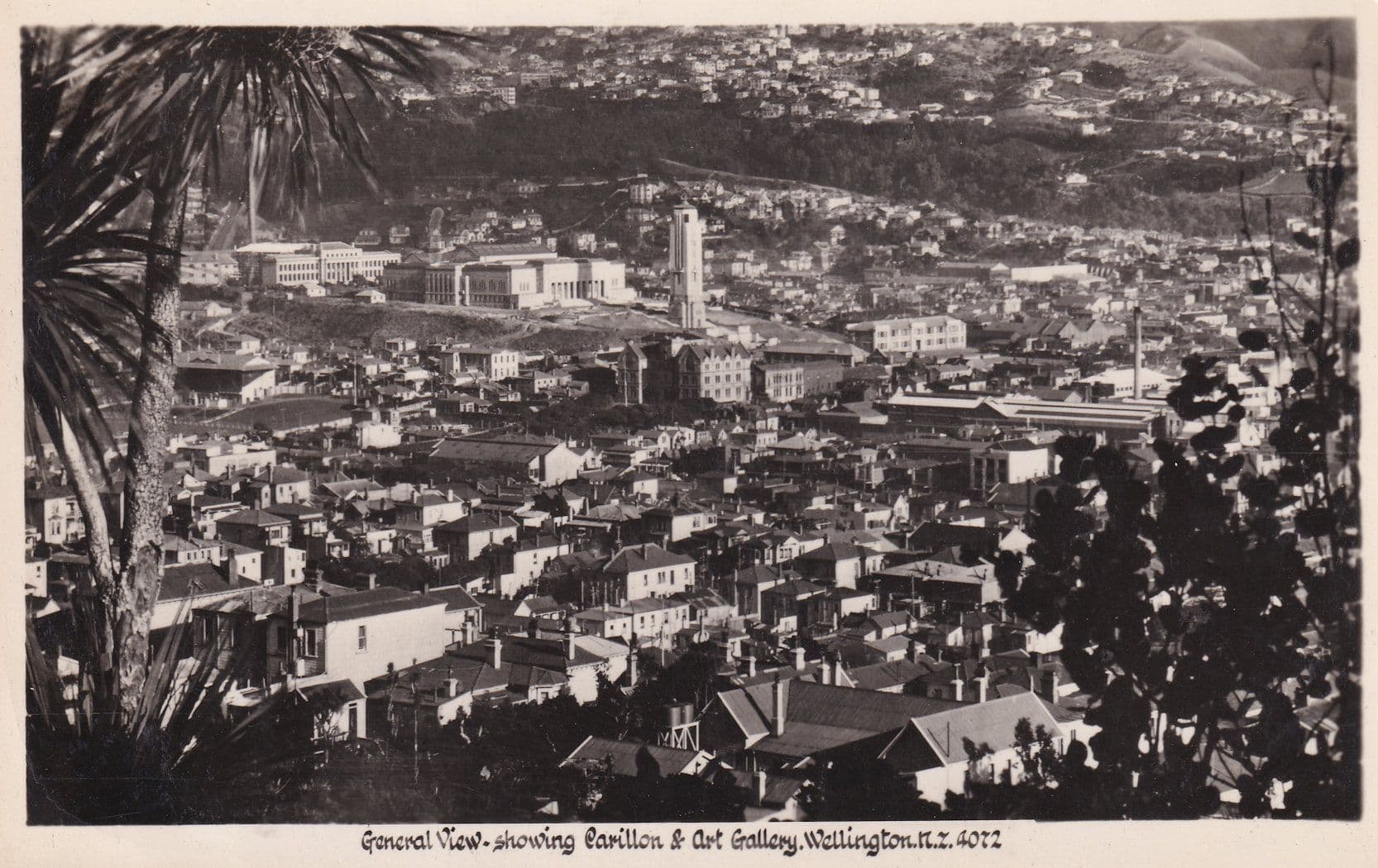 Wellington Art Gallery From The Air New Zealand RPC PB Old Postcard