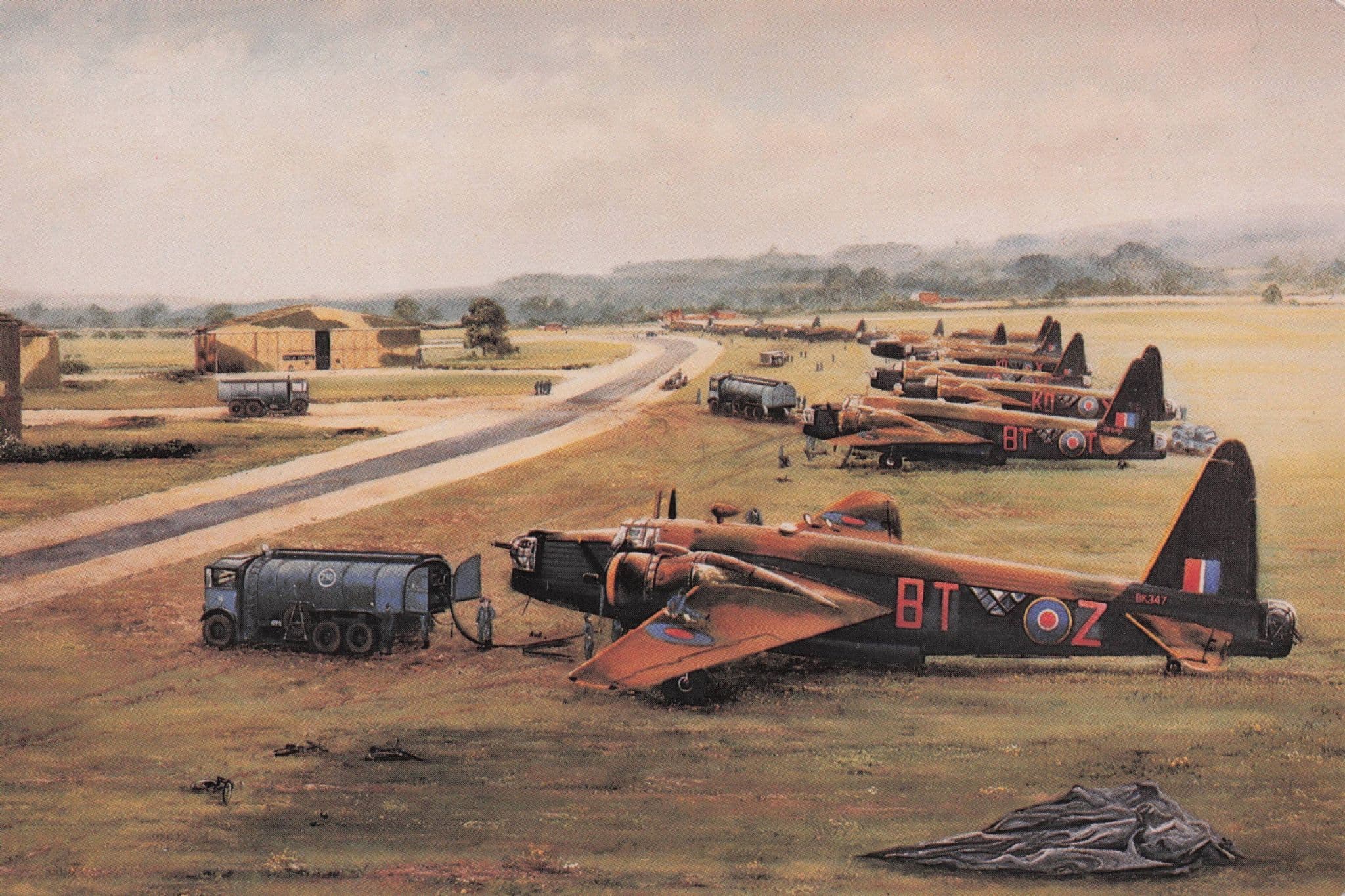 Wellington Bomber Group Hixon Stafford Airfield Painting Postcard