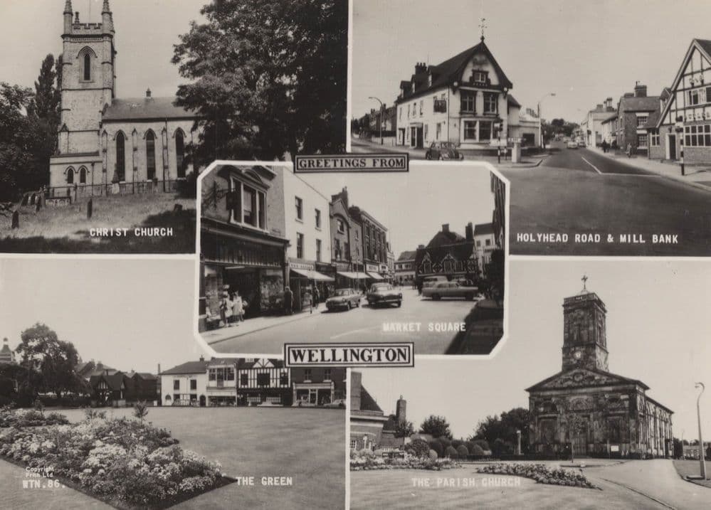 Wellington Somerset Green Market Square Mill Bank Postcard