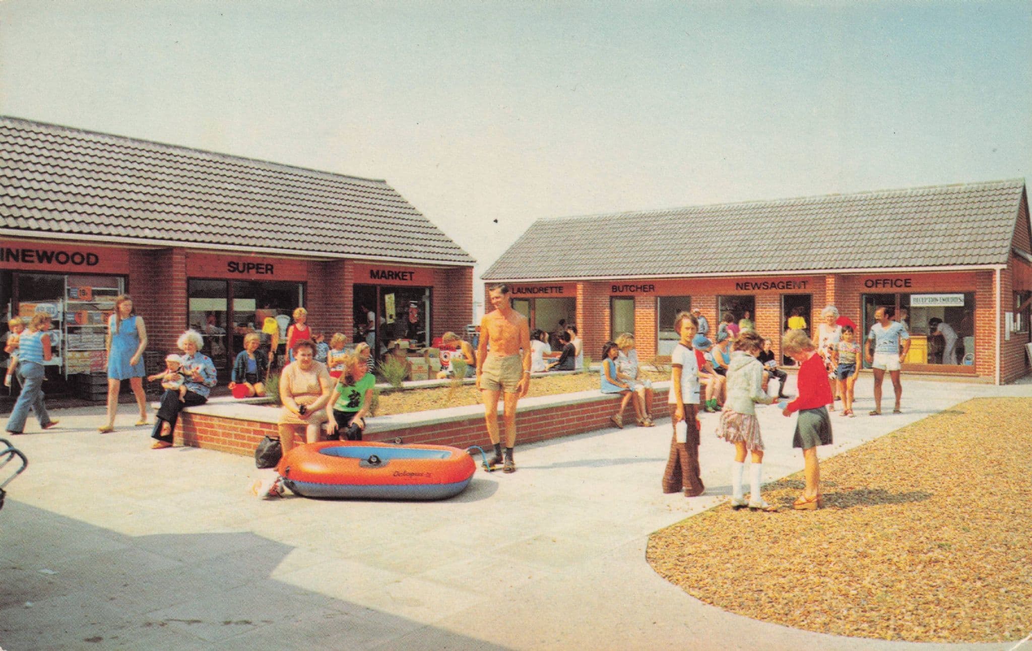 Wells Caravan Holiday Site Shopping Centre Rare 1970s Norfolk Postcard