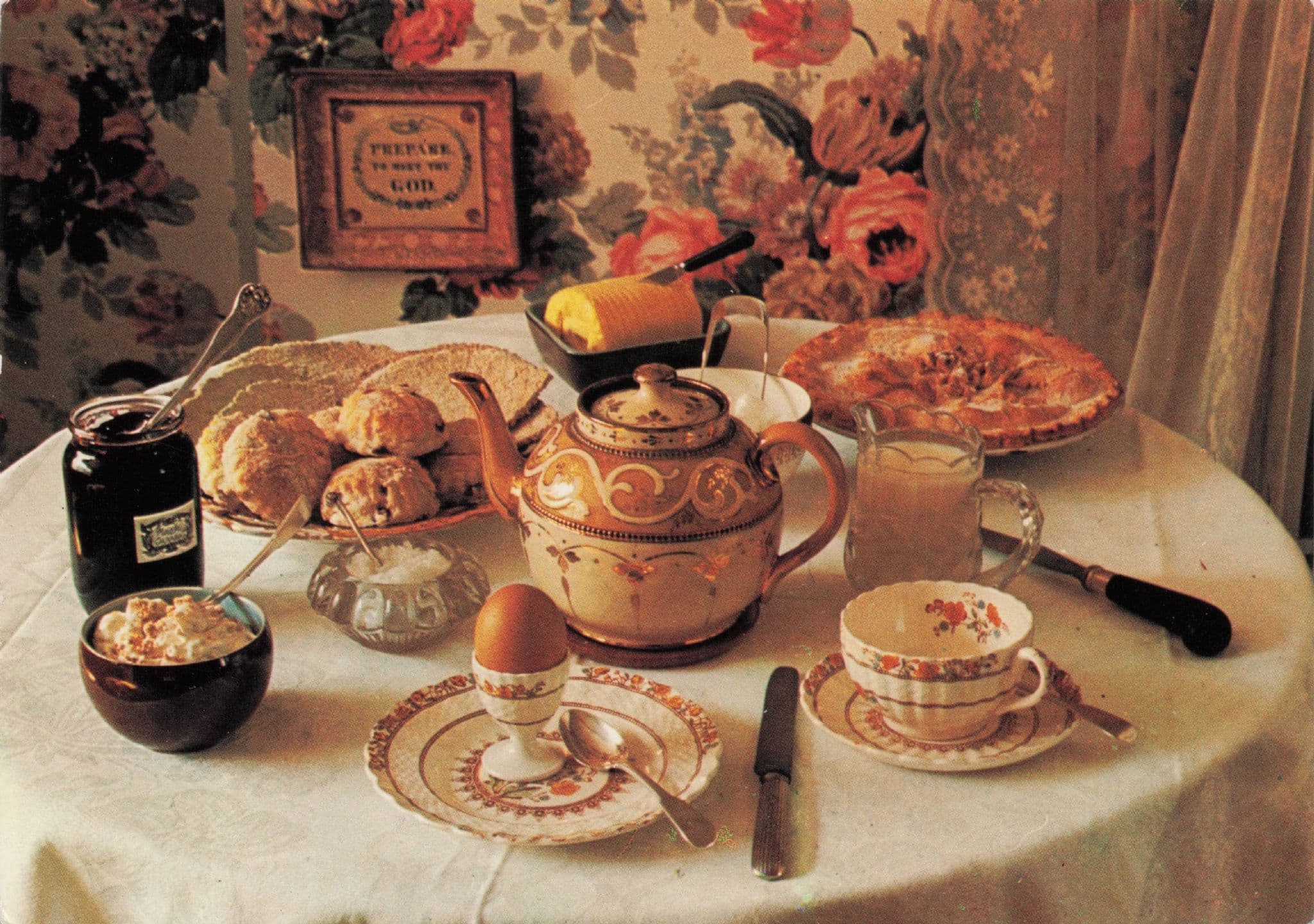 Welsh Farmhouse Old Tea Service Huntingdon Rare Cookery Postcard