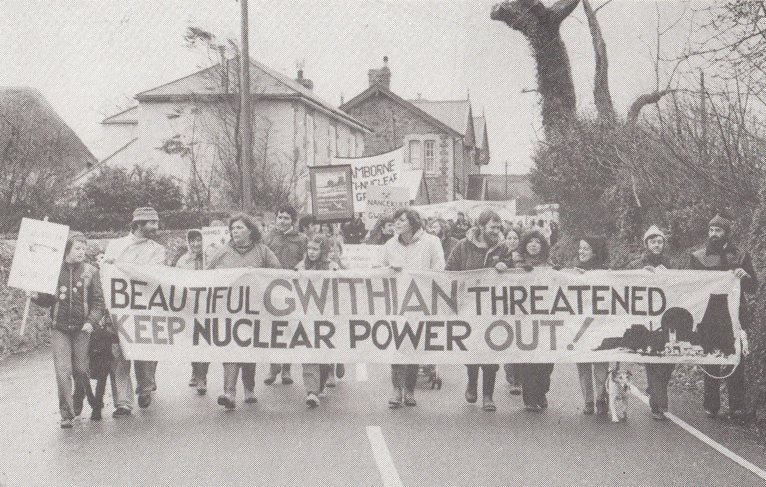 Welsh Wales Anti Nuclear Rally March at Gwithian 1981 Postcard