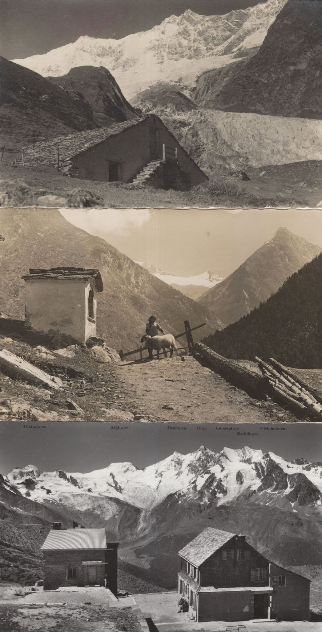 Welssmleshutte Saas Tel 3x Old Switzerland Postcard s