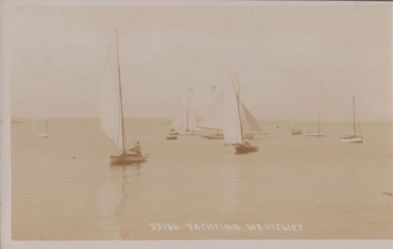 Westcliffe On Sea Antique Essex Yachting Sailing Yacht Old Real Photo Postcard
