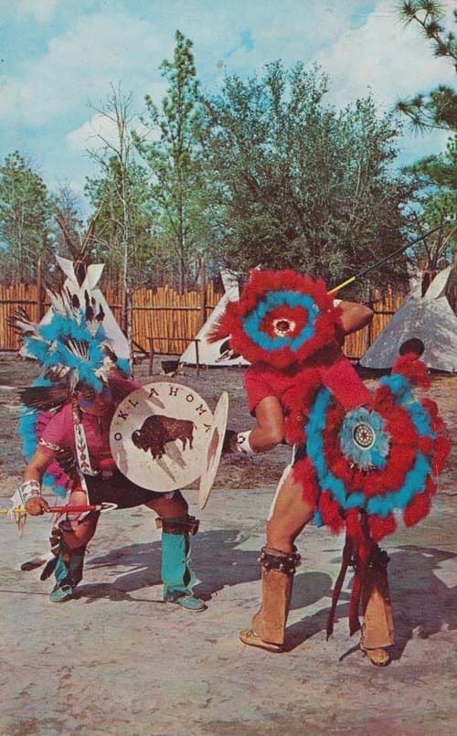 Western India Indian Tribe Tribal War Dance at Silver Springs Florida Postcard