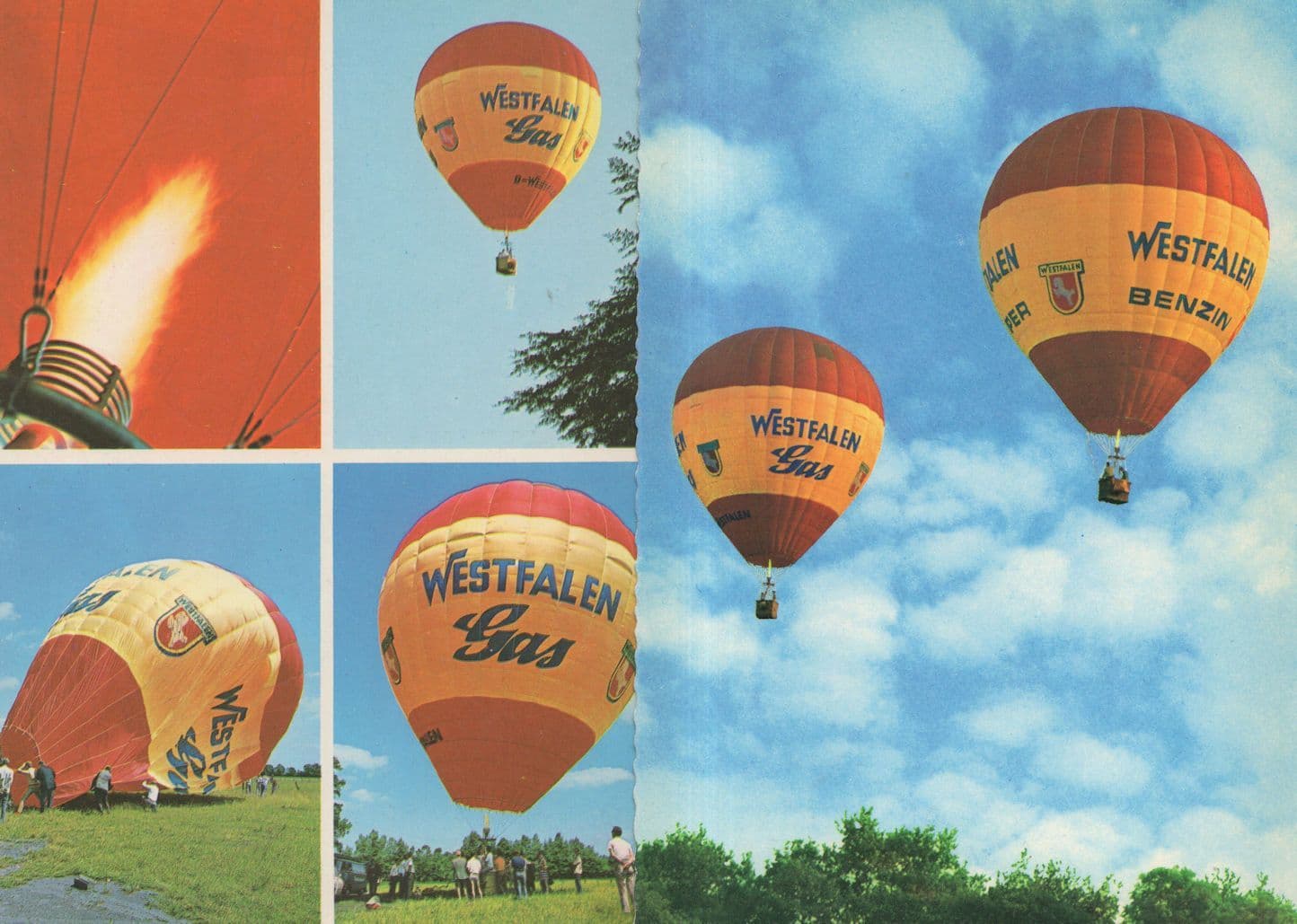 Westfalen Gas 2x German Hot Air Balloon Advertising Postcard