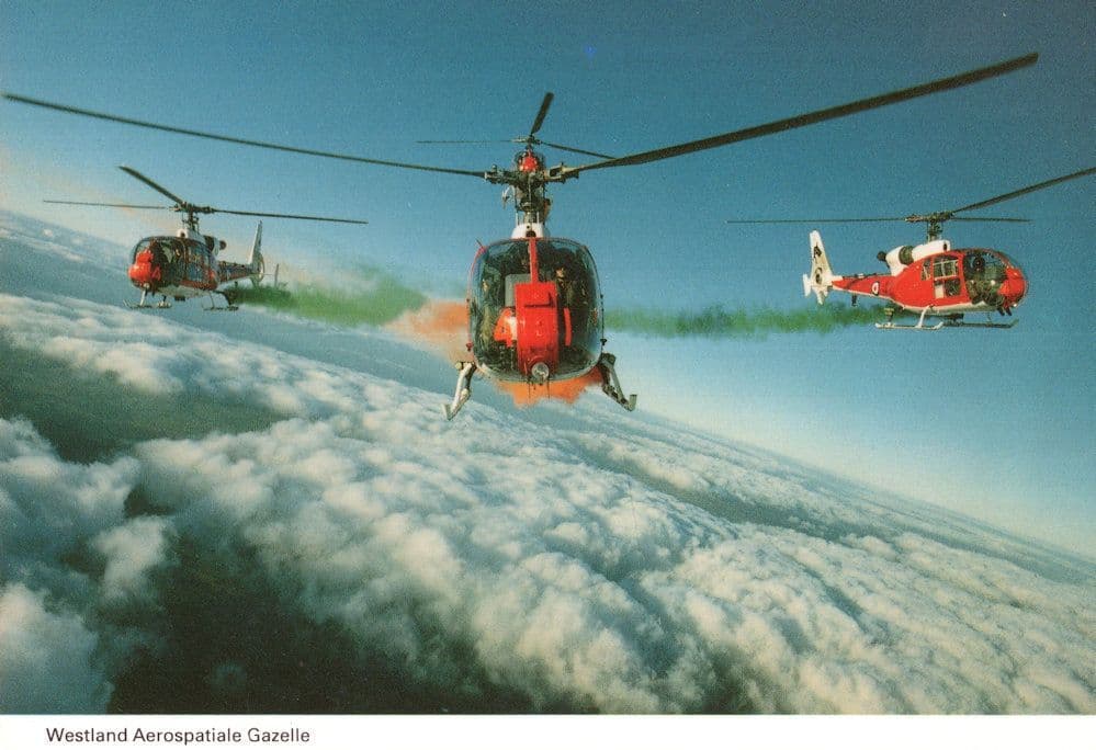 Westland Aerospaiale Gazelle Military RAF Helicopter Postcard