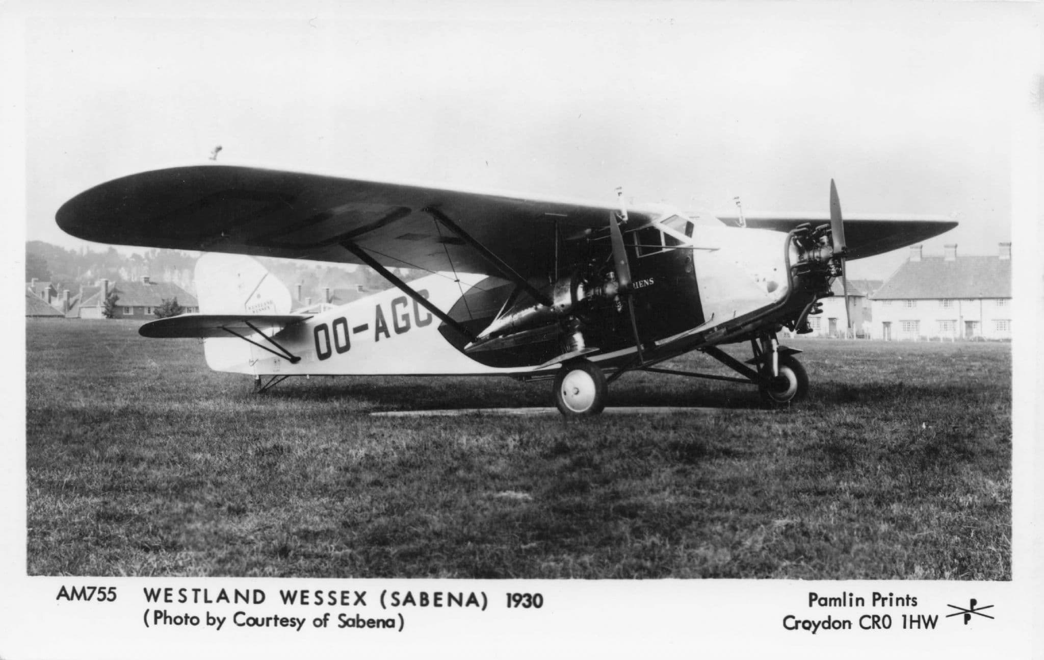 Westland Wessex Sabena Plane in 1930 Aircraft Photo Postcard