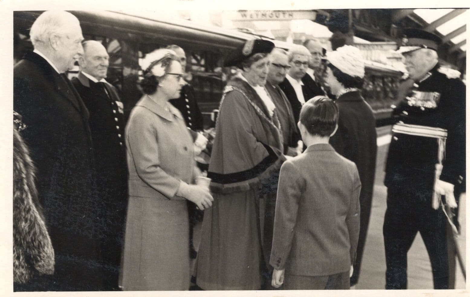 Weymouth Dorset Station Antique Royalty Town Crier 1950s Real Photo Card