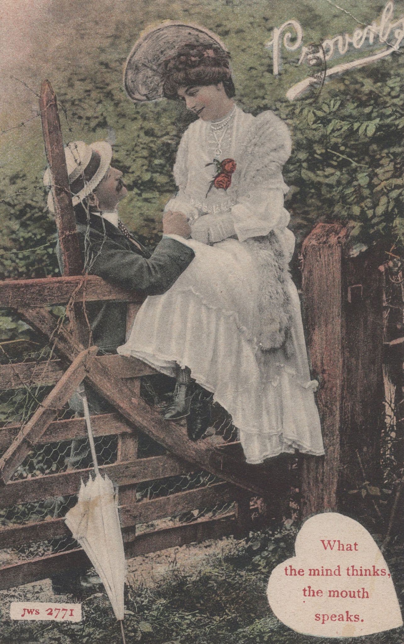 What The Mind Thinks The Mouth Speaks Proverb Old Postcard