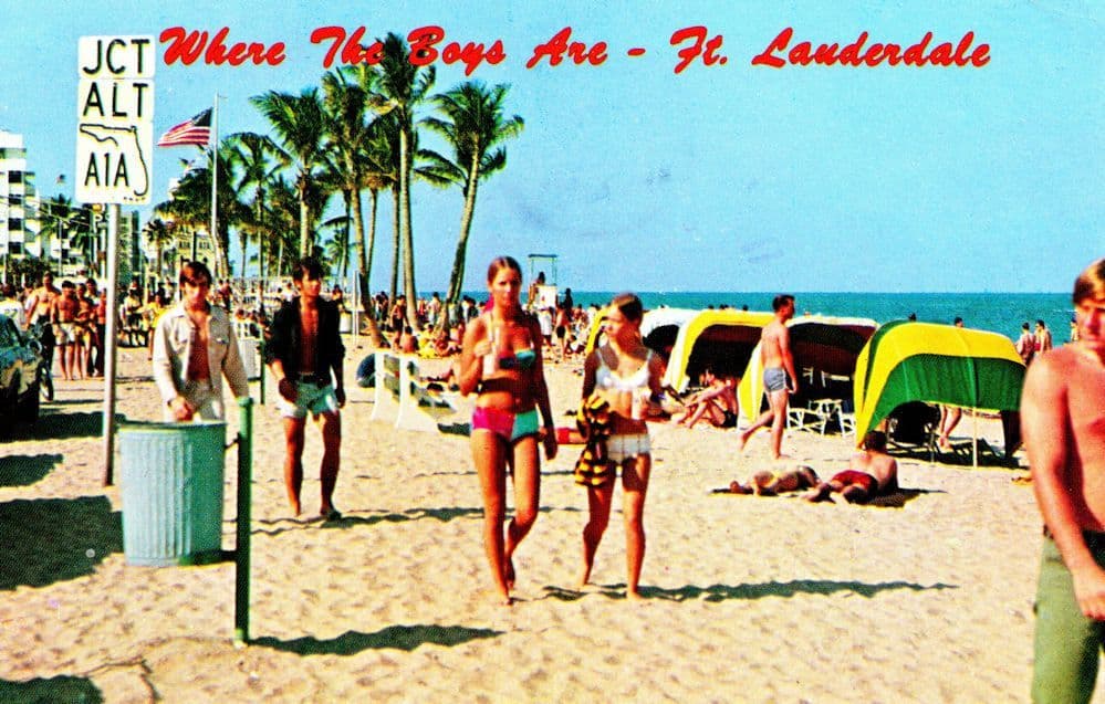Where The Boys Are Lauderdale Florida Vintage Sexy USA Postcard