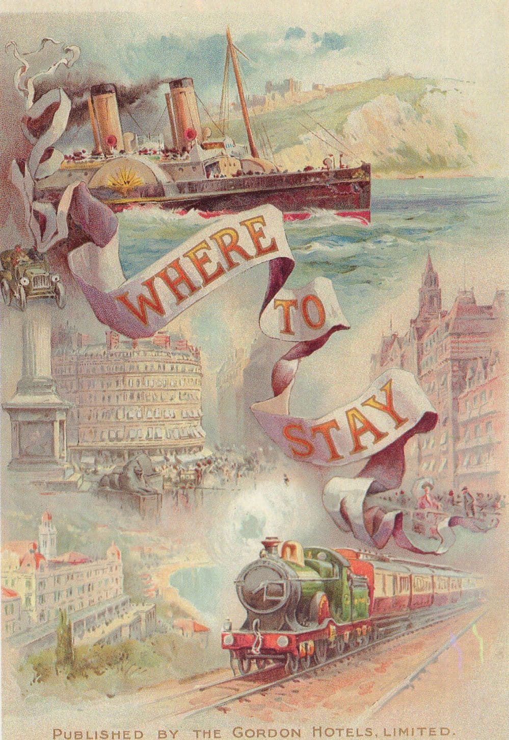 Where To Stay Mumbles Railway Company Transport Poster Postcard
