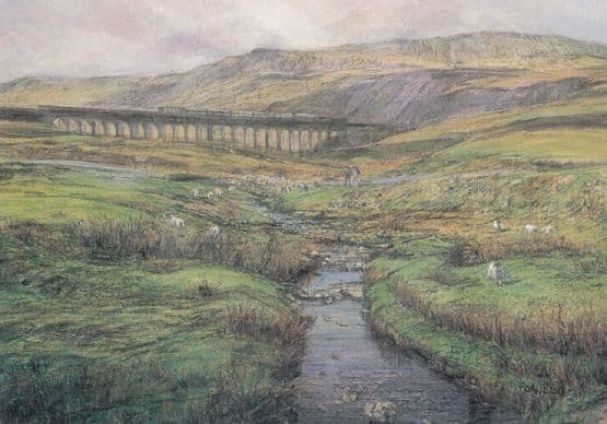 Whernside Viaduct Yorkshire Giant Painting Postcard