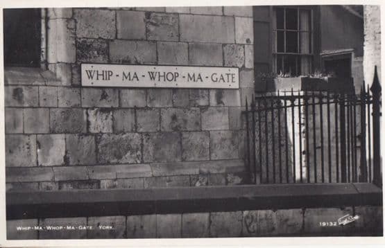 Whip-Ma-Whop-Ma-Gate Yorkshire Funny Sign Vintage Postcard