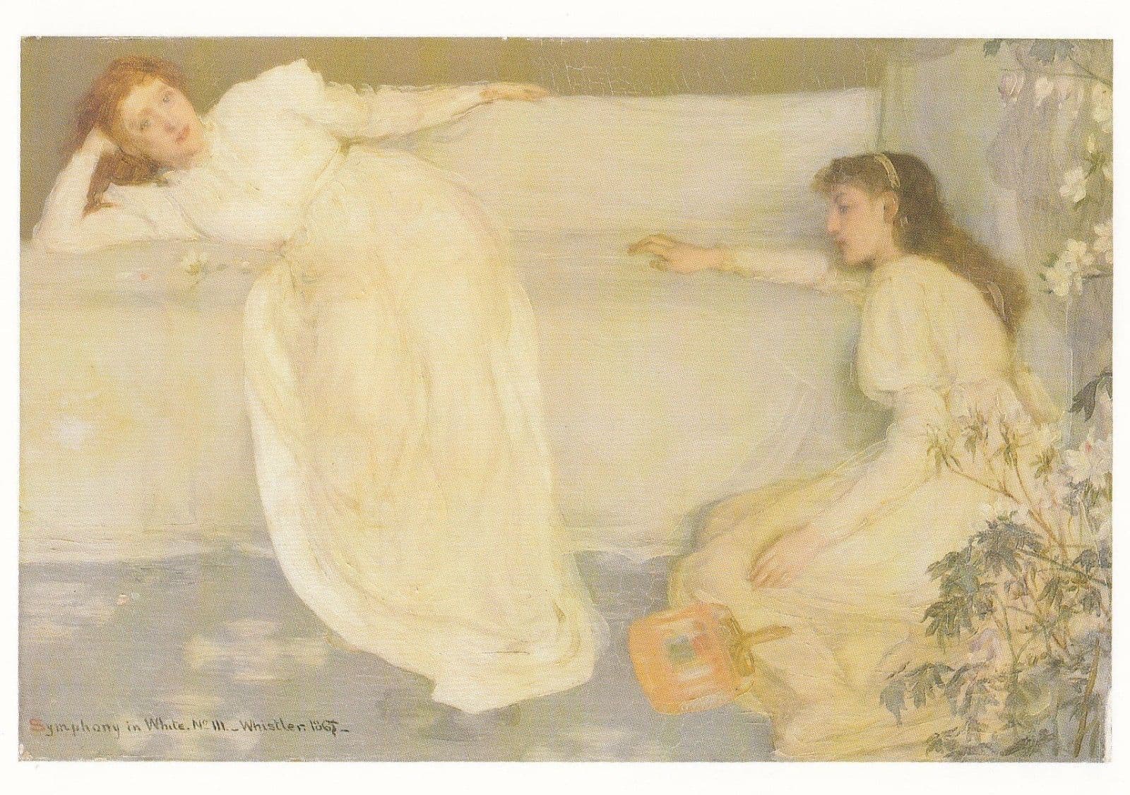 Whistler Symphony In White Victorian Handbags Painting Tate Gallery Postcard