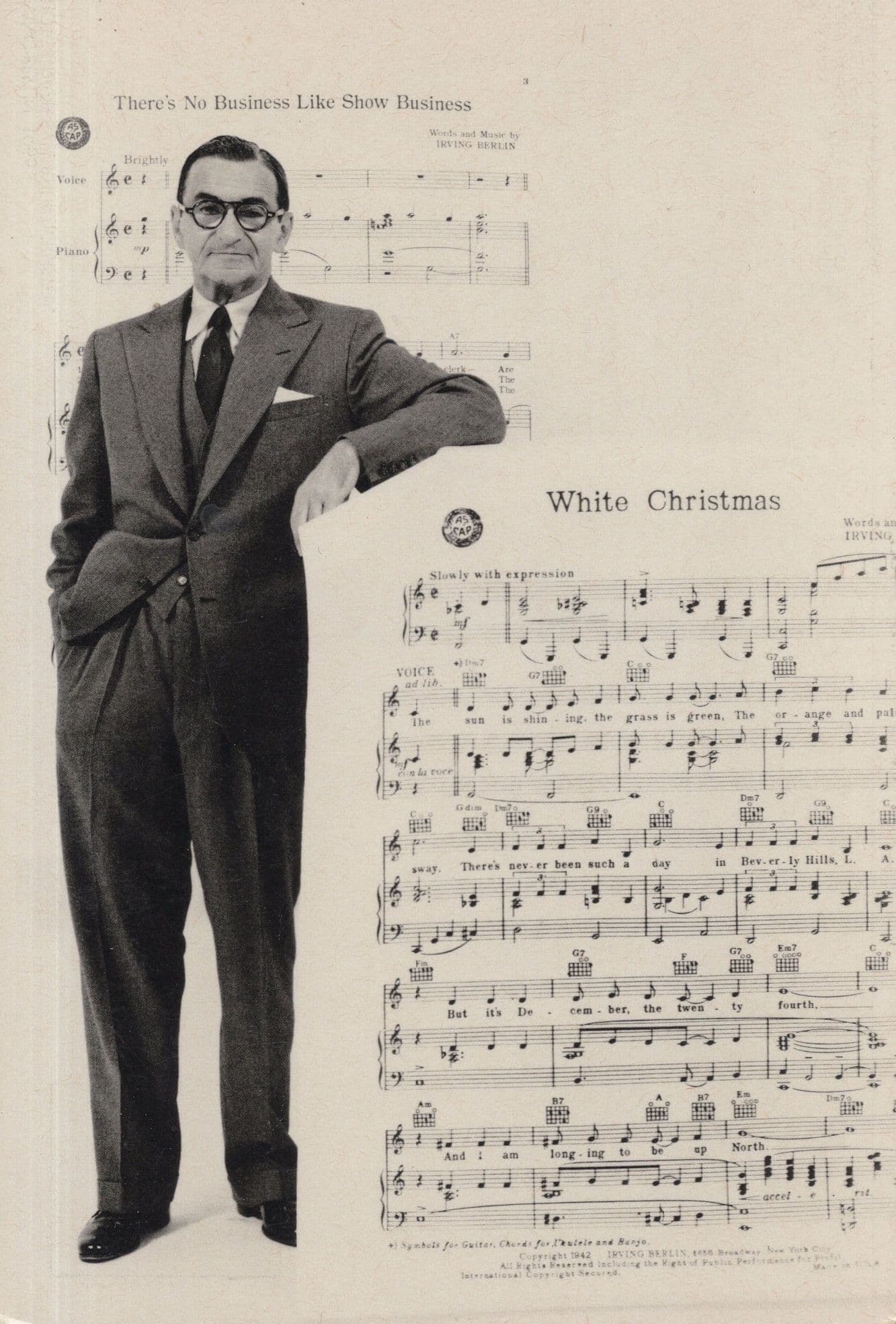 White Christmas 1955 Sheet Music Irving Berlin Postcard