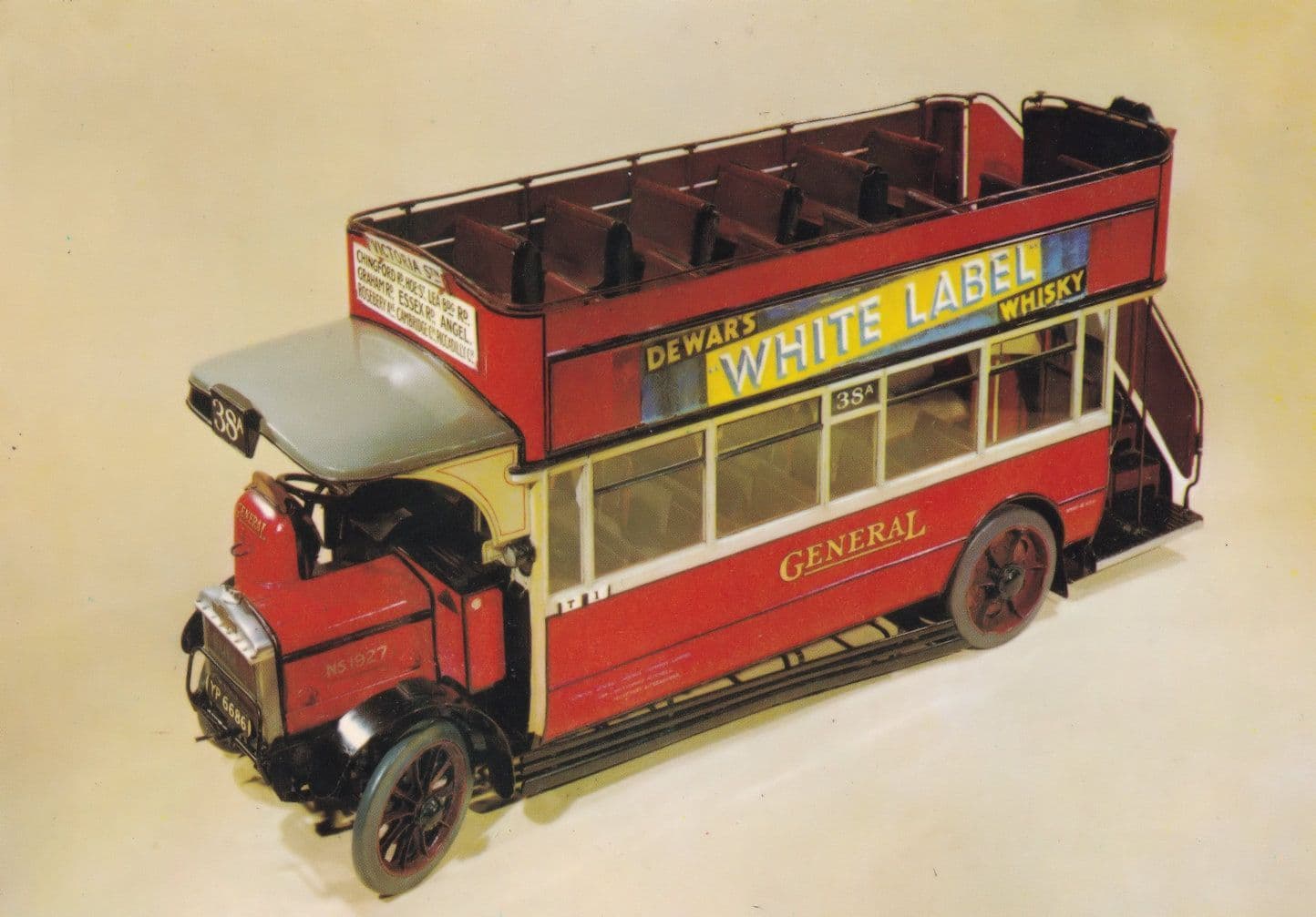 White Label Whisky Possibly Corgi Model Chingford Bus Postcard