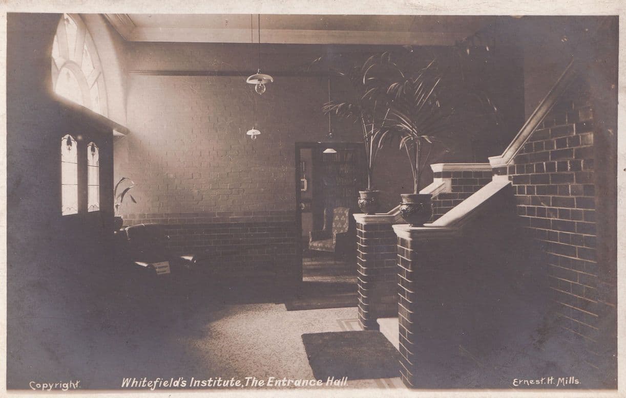 Whitefields Institute Oxford The Entrance Hall Old Postcard