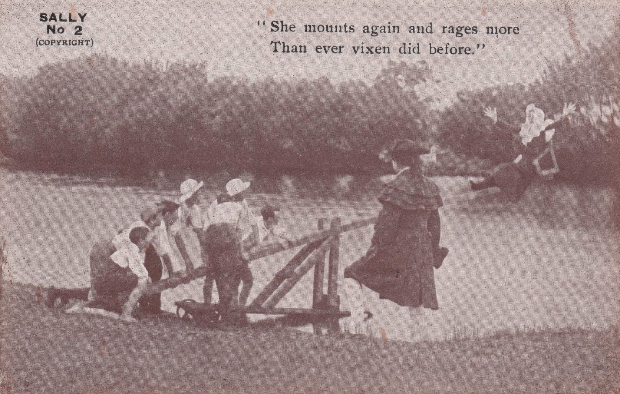 Wicca River Dunking Old Witch Vixen Discovery Occult Folklore Postcard