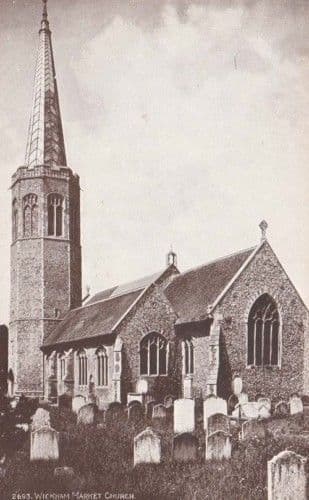 Wickham Market Church Suffolk Antique Postcard