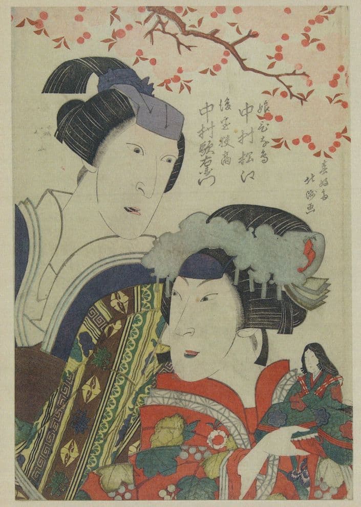 Widow Sadaka Hindori Nakamura Matsue Utaemon III Painting Postcard