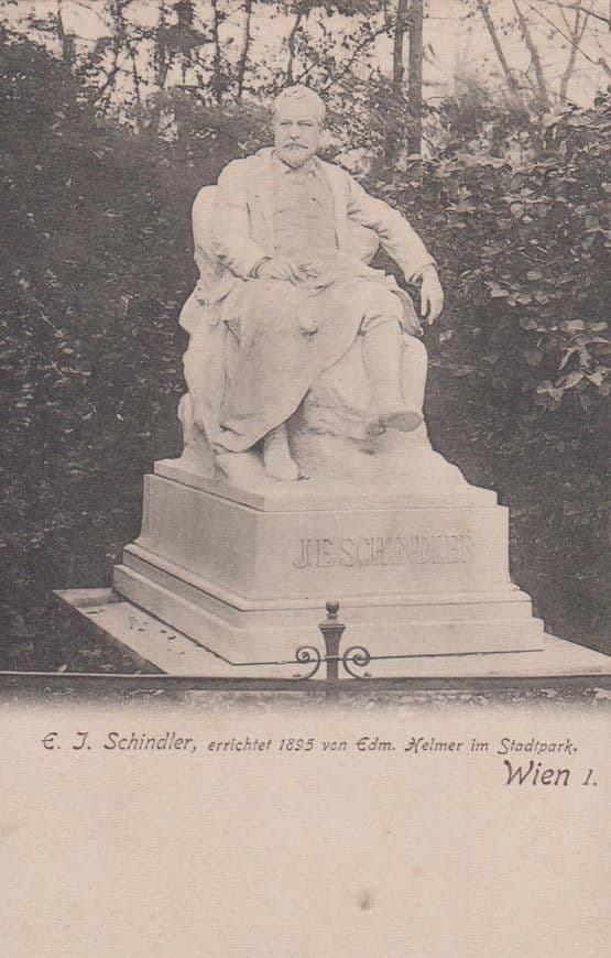 Wien Schindler Monument Statue Stadpark Antique German Postcard
