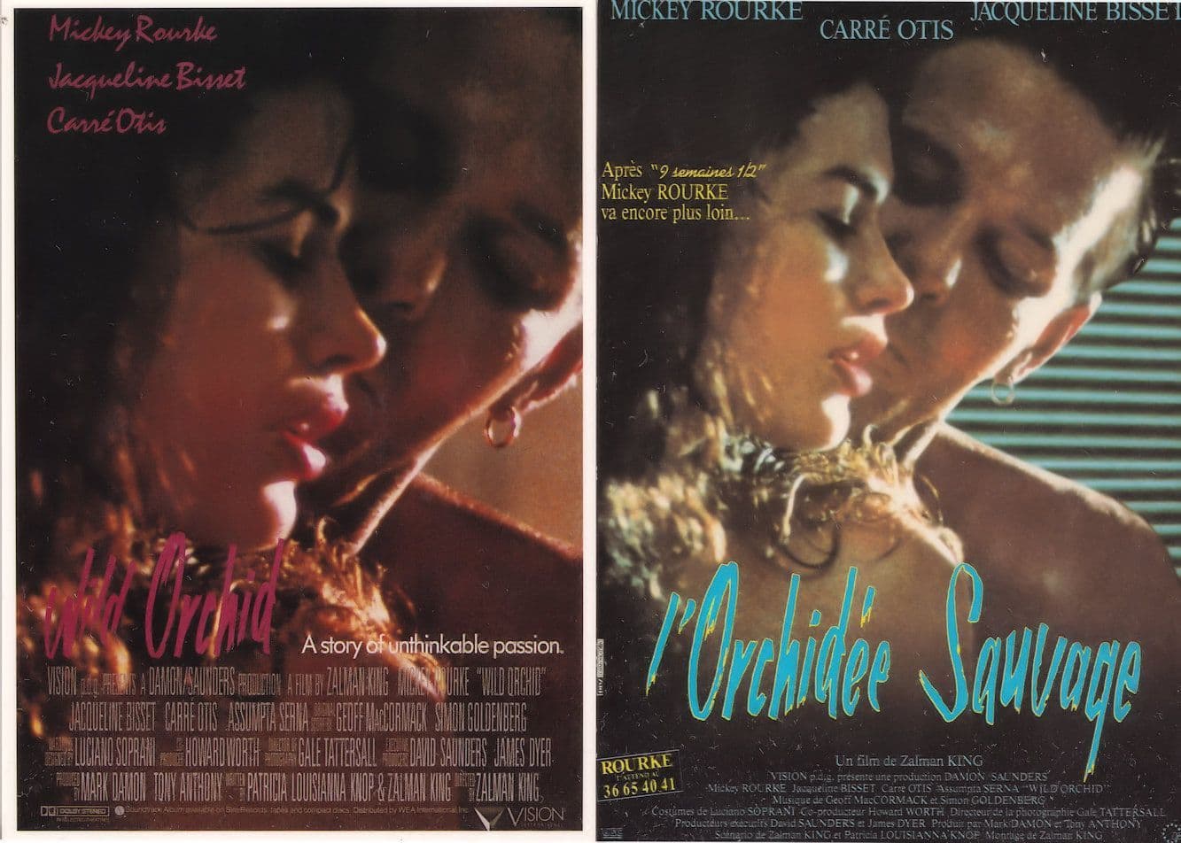 Wild Orchid L'Orchidee Sauvage Mickey Rourke Film French Poster 2x Postcard