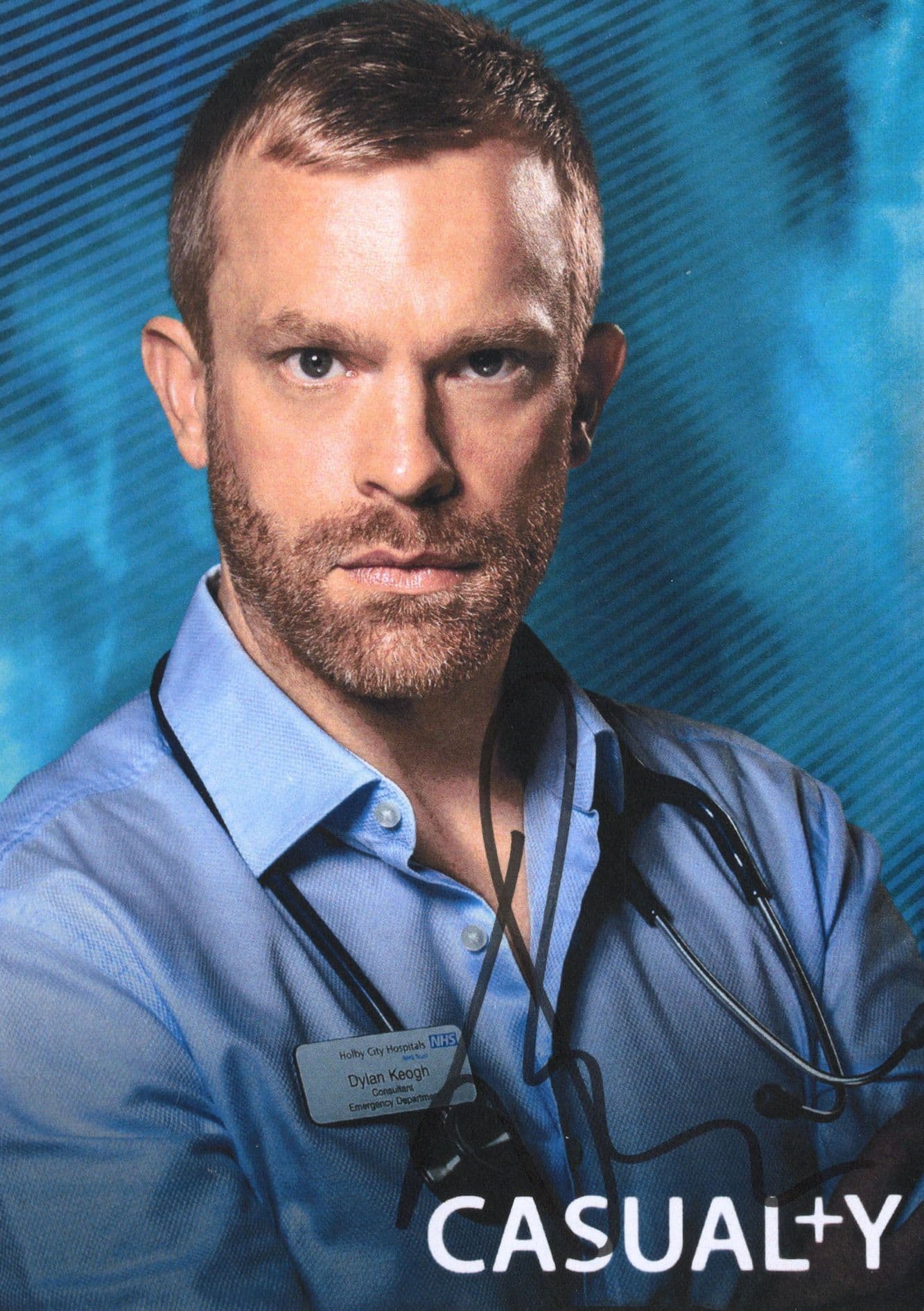 Will Beck as Dylan Keough BBC Casualty Hand Signed Cast Card Photo