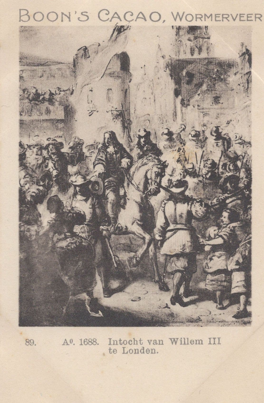 Willem III In London 1688 Medieval King Dutch Old Cacao Trade Card