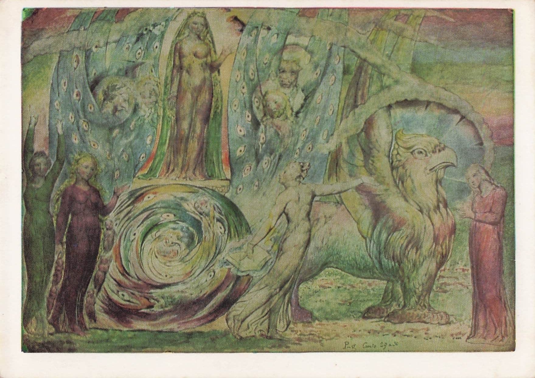 William Blake Beatrice Addressing Dante Tate Gallery Painting Postcard