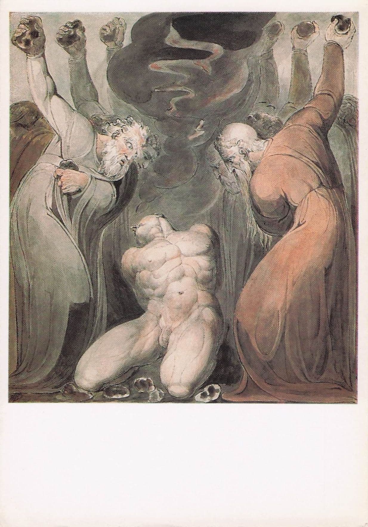 William Blake The Blasphemer Tate Gallery Painting Postcard