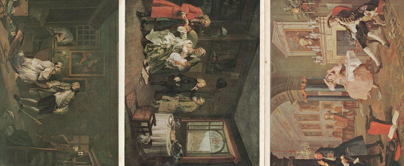 William Hogarth Suicide Of The Countess etc 3x Painting Postcard s