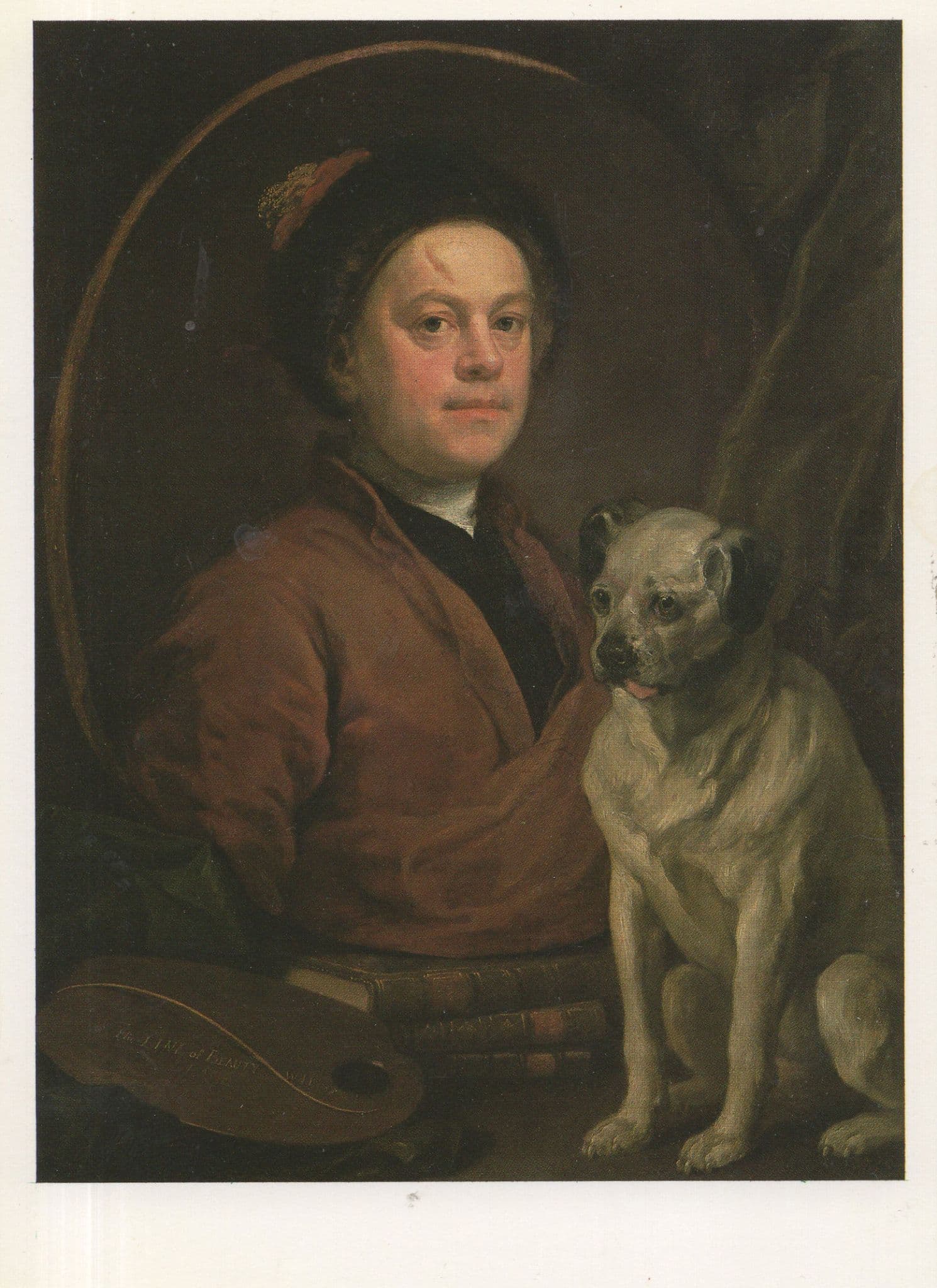 William Hogarth The Painter & His Pug Painting Postcard