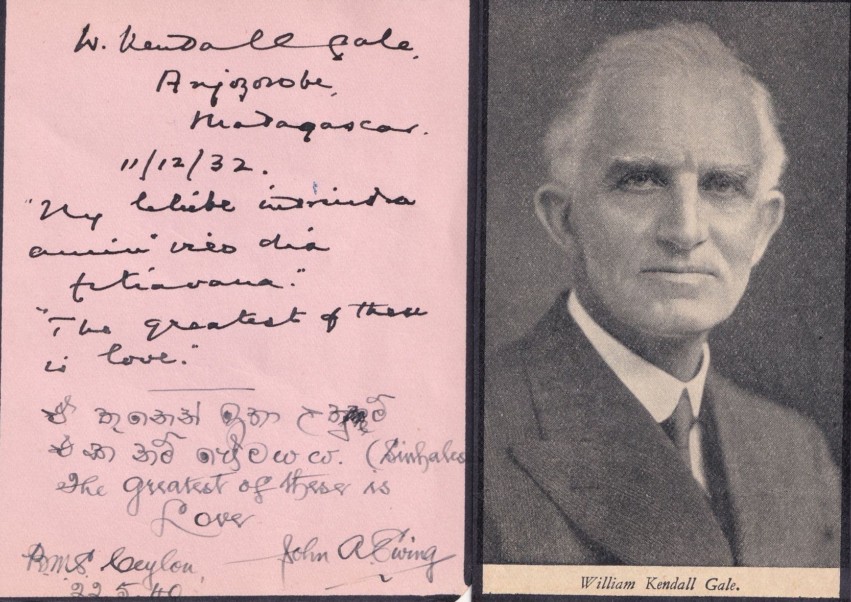 William Kendall Gale Addingham Yorkshire Methodist Preacher Hand Signed Ephemera
