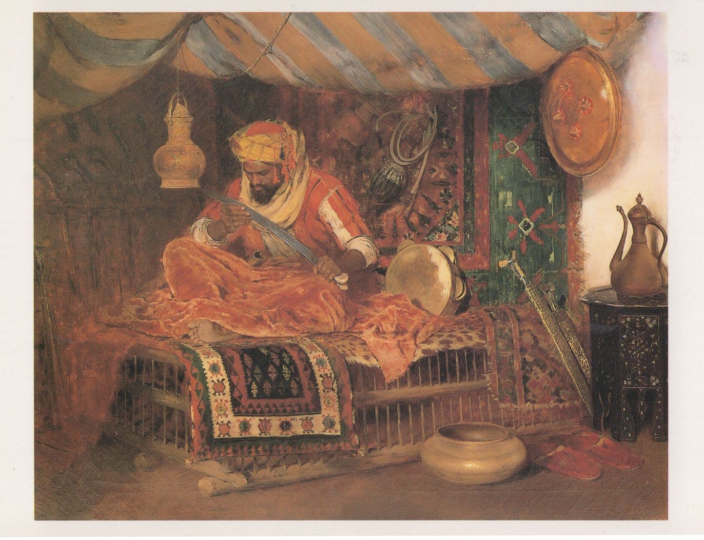 William Merritt Chase The Moorish Warrior Painting Postcard