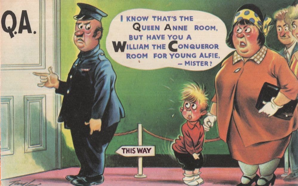 William The Conqueror Queen Anne Toilet Comic Humour Postcard