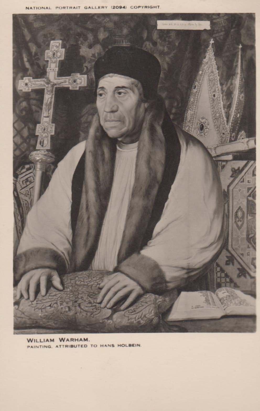 William Warham London National Portrait Gallery Antique Painting Postcard