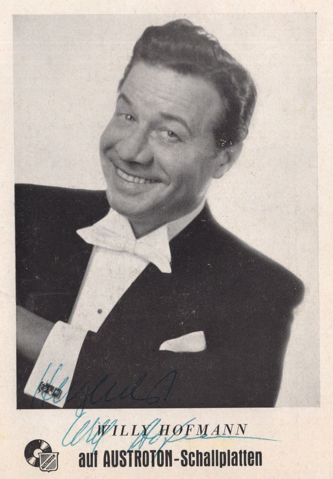Willie Willy Hofmann German Opera Singer Hand Signed Photo